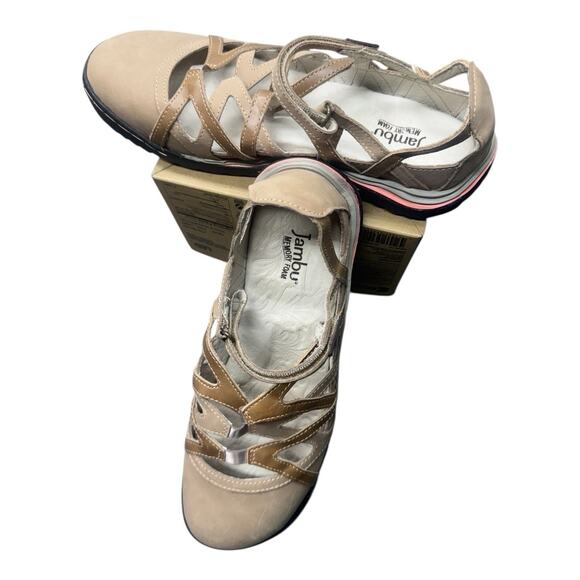 NWT Jambu Tan Leather Women's 9.5 M Shoe Tangerine WJ18TNG54 Memory Foam Relax - Picture 1 of 13